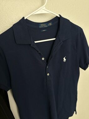 Polo Ralph Lauren Women’s Large Navy Blue Slim Fit Polo Shirt Logo